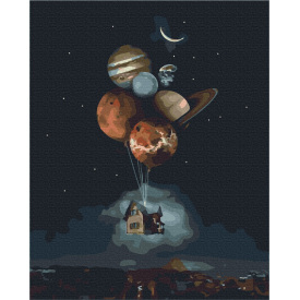 Картина за номерами BrushMe "Будинок у стратосфері" 40х50см BS41119