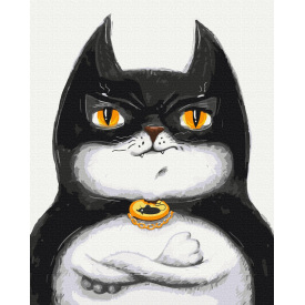 Картина за номерами BrushMe серії Патріот "Котик Бетмен ©Маріанна Пащук" 40х50см BS53116