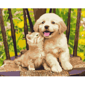 Картина за номерами Brushme XL Маленькі друзі 48х60 см Різнокольоровий BS39280L