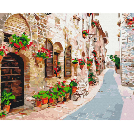 Картина за номерами Brushme XL Квіткова вулиця 48х60 см Різнокольоровий BS34015L