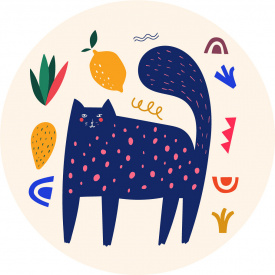 Картина за номерами BrushMe на круглому підрамнику "Синій мур" Розмір M 30х30см RC0004M