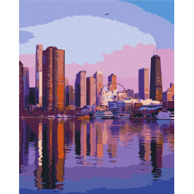 Картина за номерами BrushMe "Мегаполіс на світанку" 40х50см BS52521