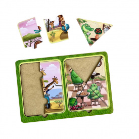 Дерев'яний пазл-вкладиш "Жирафи та крокодили" Ubumblebees ПСД185 PSD185 в рамці