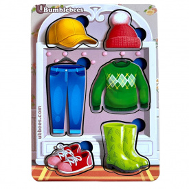 Дерев'яний пазл-вкладиш "Одяг-1" Ubumblebees ПСФ118 PSF118 фон із підказкою