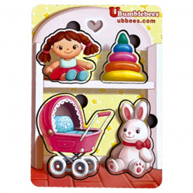 Дерев'яний пазл-вкладиш "Іграшки-2" Ubumblebees ПСФ117 PSF117 фон із підказкою