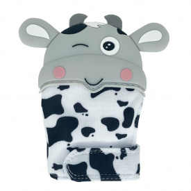 Прорізувач-рукавичка "Корівка" Mega Zayka MGZ-0405 (Grey) на липучці