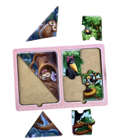 Дерев'яний пазл-вкладиш "Ворони та сови" Ubumblebees ПСД187 PSD187 в рамці