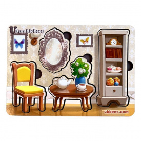 Дерев'яний пазл-вкладиш "Меблі-2" Ubumblebees ПСФ121 PSF121 фон із підказкою
