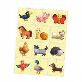 Настільна розвиваюча гра-пазл "Тварини" Ubumblebees ПСФ071 PSF071 12 картинок-половинок