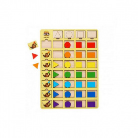 Дерев'яний пазл-вкладиш "Бобри-маляри – 2" Ubumblebees ПСД104 PSD104 геометричні фігури