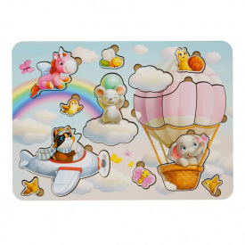 Дерев'яний пазл-вкладиш "Звірі" Ubumblebees ПСФ047 PSF047 15 елементів