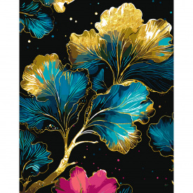 Картина за номерами Santi Золоті пелюстки 40х50 см Різнокольоровий (955284)