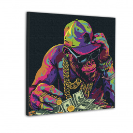 Картина за номерами Santi Гроші та стиль 40x40 см Неонові фарби (955052)