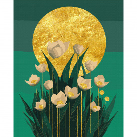 Картина за номерами Santi Квіти у місячному сяйві 40х50 см Різнокольоровий (955263)