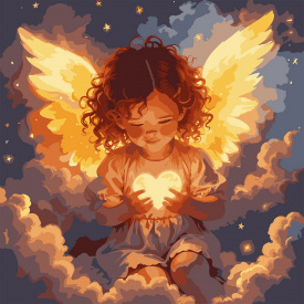 Картина за номерами Santi Янгол любові 40х40 см Різнокольоровий (955428)