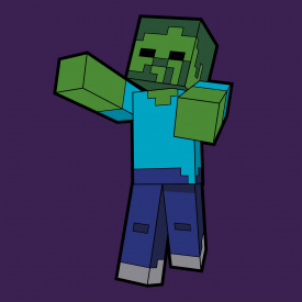 Картина за номерами Santi Майнкрафт Зомбі 25х25 см Різнокольоровий (955026)