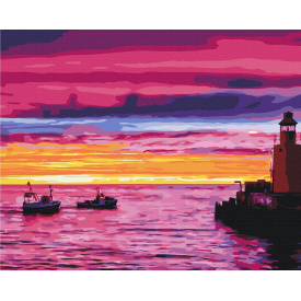 Картина за номерами Brushme XL Захід сонця на причалі 48х60 см Різнокольоровий BS21542L