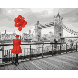 Картина за номерами Brushme XL Лондонська леді 48х60 см Різнокольоровий BS36506L