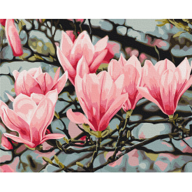 Картина за номерами Brushme Колір магнолії Anastasiia Osmolovska 40х50 см Різнокольоровий