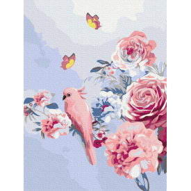 Картина за номерами Brushme Папуга у квітах 30х40 см Різнокольоровий RBS33352