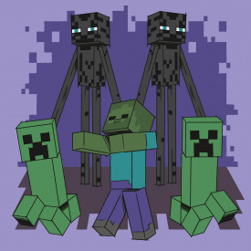 Картина за номерами Santi Майнкрафт Ендермени 25х25 см Різнокольоровий (955476)