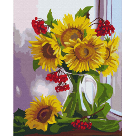 Картина за номерами BrushMe "Калинові соняшники © Valentyna Ivanova" 40х50см BS53485