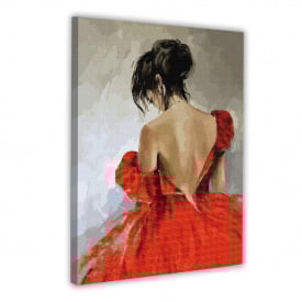 Картина за номерами з алмазною мозаїкою Santi Леді в червоному 40x50 см (954971)