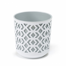 Кашпо Lamela Ацтек h32*29*14,5 білий з сірою вставкою (000004846)