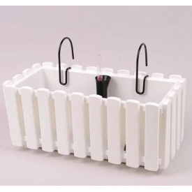 Балконний ящик з кріпленням та автополивом Flora Boardee Fencycase 60 см Білий (90022) (SKL0198)