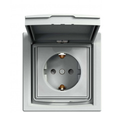 Розетка Schneider Electric Asfora EPH3100361 с заземлением и с шторками (алюминий)