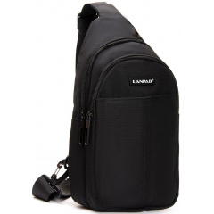 Чоловіча сумка слінг LANPAD 17x30x9 см Чорний (2513876146) Ірпінь