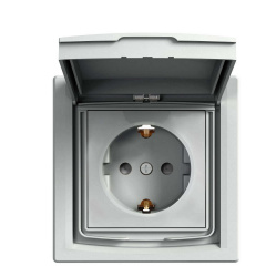 Розетка Schneider Electric Asfora EPH3100361 с заземлением и с шторками (алюминий) Бровари