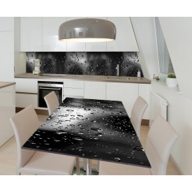 Наклейка вінілова на стіл Zatarga  "Краплі дощу на склі" 650х1200 мм