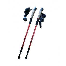 Палки Antishock для скандинавской ходьбы+треккинг телескопические пара Red