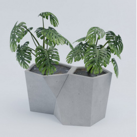 Вазон бетонний Нико двойной 70x117,4x123 см, уличный садовый RAL K7 Classic