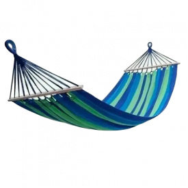 Гамак мексиканский подвесной RIAS 200х80 см с длинной планкой Синий (3_01807)