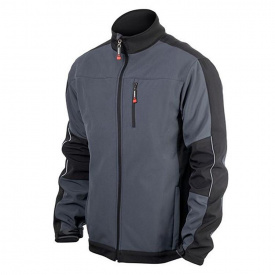 Куртка SOFTSHELL INTERTOOL SP-3134 темно серо-черная, трехслойная, ткань - стрейч 300 GSM 100D, размер XL