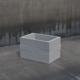 Цветочник бетонний Аура 40x60x40 см, уличный садовый Гранит