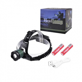 Налобный фонарь Police 2188-T6 ЗУ mircoUSB 2х18650 zoom Box Feel Fit