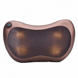 Масажна подушка роликовий інфрачервоний масажер для шиї та спини Inspire 053P Коричневий