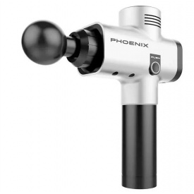 Масажер ударний тригерних точок Phoenix A2 4 насадки кнопковий Сірий (2044847988)