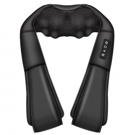 Масажер роликовий для шиї плечей та спини з інфрачервоним підігрівом Шіацу Inspire Q058 Black