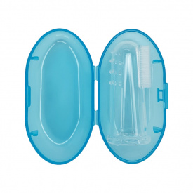 Силіконова зубна щітка для ясен Mega Zayka MGZ-0706(Blue) у футлярі