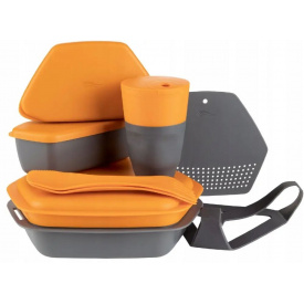 Набор посуды кемпинговый Crivit 20,5х17,7х6,7 см Серо-оранжевый 9 предметов (IAN387840)
