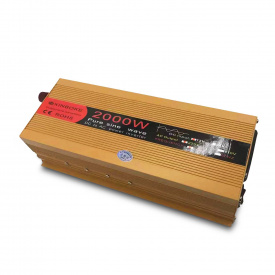 Інвертор перетворювач напруги 12-220V 2000W Чистий синус XINBOKE Золотистий (4056)