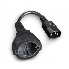 Кабель перехідник Cablexpert PC-SFC14M-01 С14M/SchukoF із заземленням чорний, 0.15м