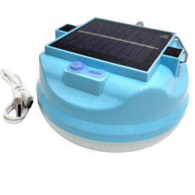 Аккумуляторная лампа для кемпинга Solar Light CCLamp CL023-80 LED с солнечной панелью и крючком 3 режима 80 W 14х7 см Голубой (30151410В)