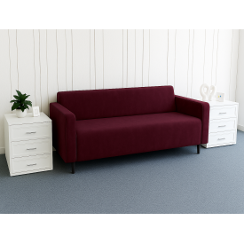 Диван офисный Tobi Sho Тайм с подлокотниками 1760х680х770 мм, велюр Крокус Бордовый/63