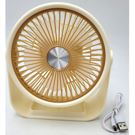 Настільний акумуляторний вентилятор UKC Portable Fan ZB124A 6376 14 см Жовтий (hub_nhk458)