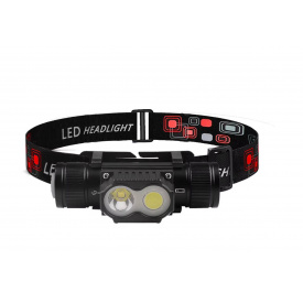 Фонарь налобный аккумуляторный Police PL-101L 1*18650 5840 type-C 6 режимов + красный свет Черный (30151418)